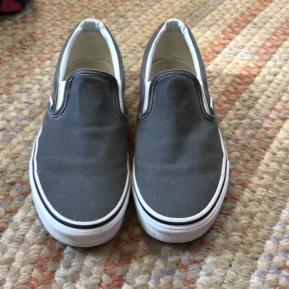 vans slip on charcoal gray